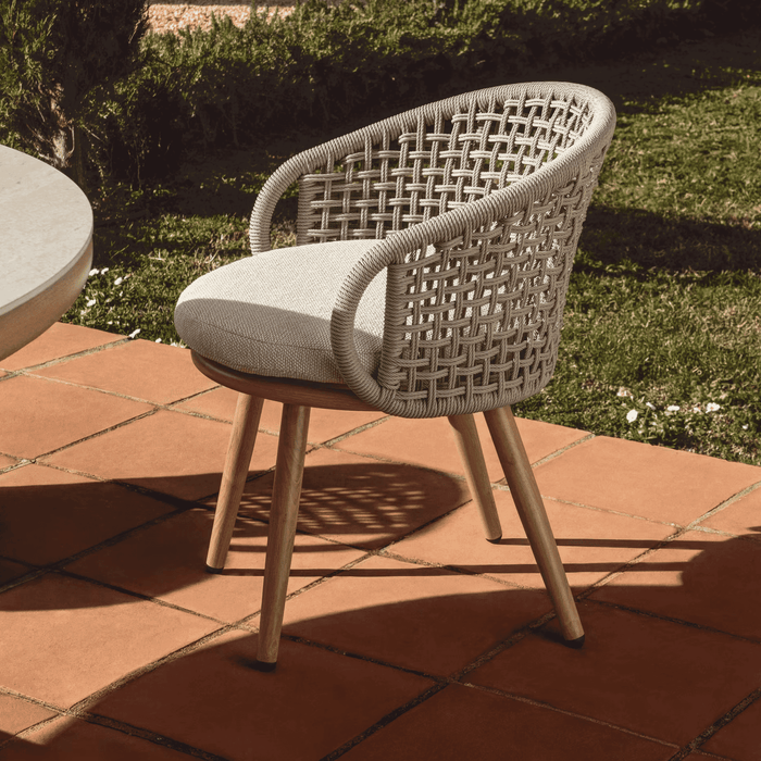 Kave Home Tuinstoel Lidario Touw en houtlook - Beige