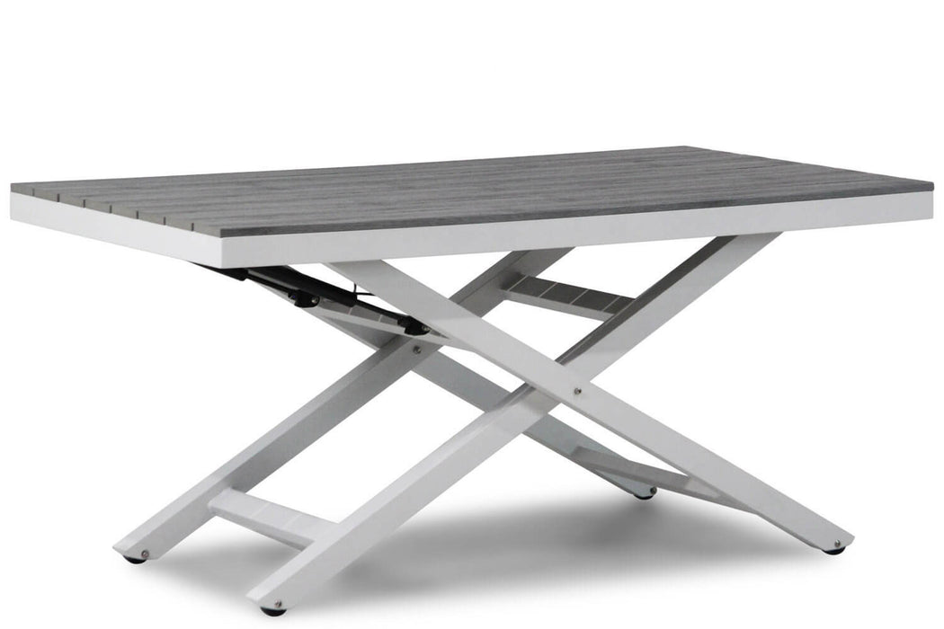 Lifestyle Palazzo lounge/dining tuintafel 140 x 80 cm verstelbaar wit