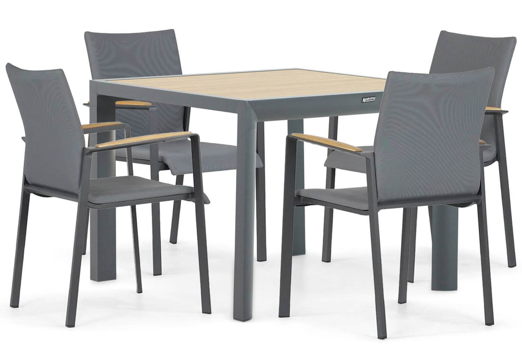 Lifestyle Brandon/Borello 100 cm dining tuinset 5-delig