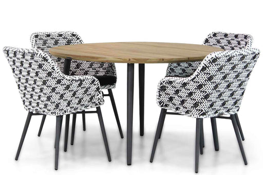 Lifestyle Crossway/Montana 130 cm rond dining tuinset 5-delig - 9905
