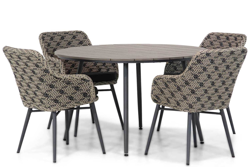 Lifestyle Crossway/Matale 125 cm rond dining tuinset 5-delig - 17306