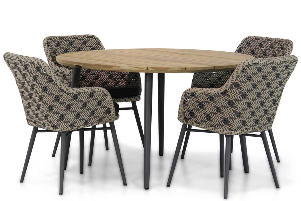 Lifestyle Crossway/Montana 130 cm rond dining tuinset 5-delig - 9945