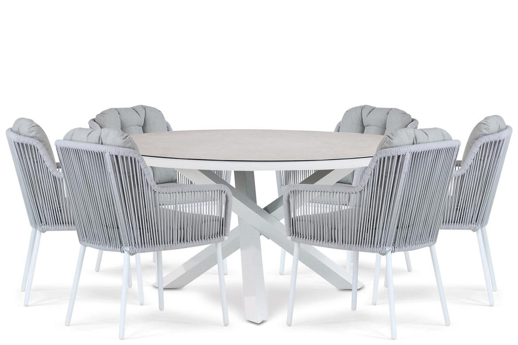 Santika Tendenza/Livorno 150 cm dining tuinset 7-delig - 21291