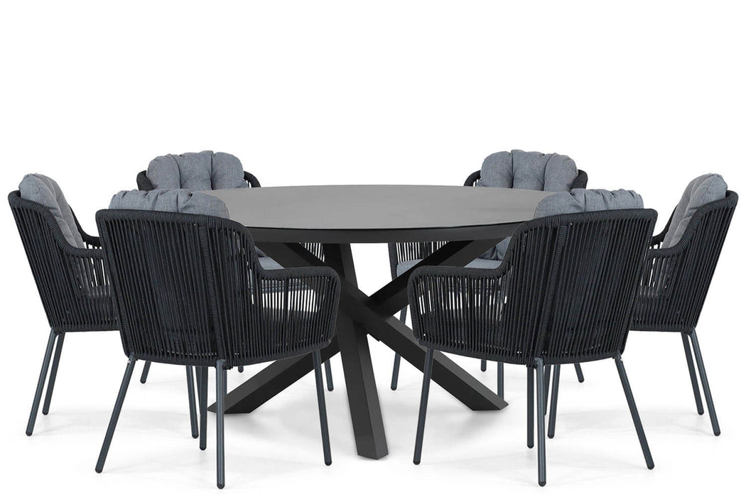 Santika Tendenza/Livorno 150 cm dining tuinset 7-delig - 21606