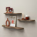 Brix Organische Wandplank Livo Mangohout, set van 3 stuks - Bruin