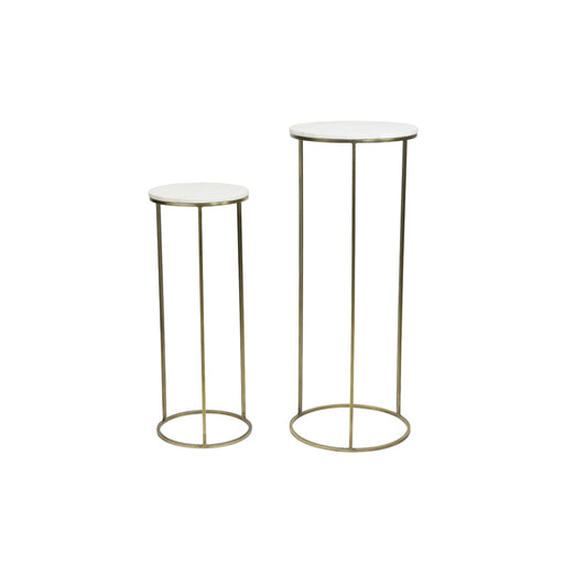 Light & Living Zuil Ricardo Set van 2 stuks - Wit - Rond