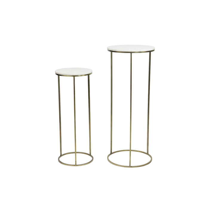 Light & Living Zuil Ricardo Set van 2 stuks - Wit - Rond