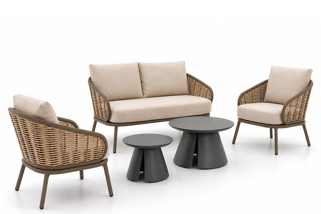Apple Bee Pine Key/Cayora 50/80 cm stoel-bank loungeset 5-delig - 27187