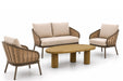 Apple Bee Pine Key/Riah 135 cm stoel-bank loungeset 4-delig - 27190