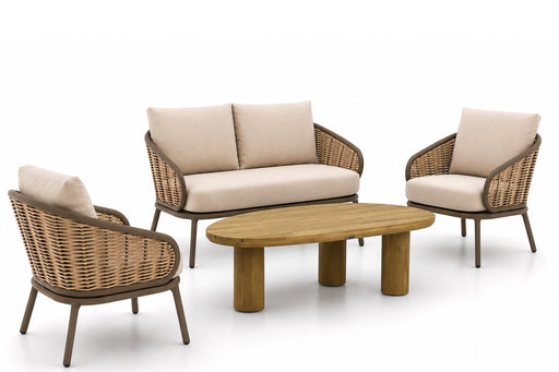 Apple Bee Pine Key/Riah 135 cm stoel-bank loungeset 4-delig - 27190