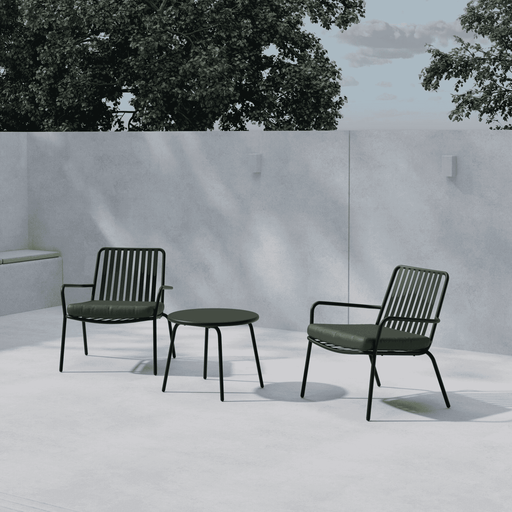 Nohr Loungeset Gared Met 2 stoelen en tafel - Zwart - ThatLyfeStyle
