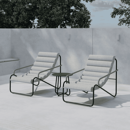 Nohr Loungeset Geron Met 2 stoelen en tafel - Beige/Zwart - ThatLyfeStyle
