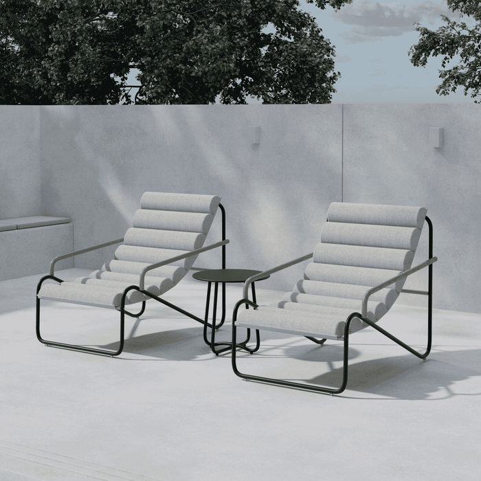 Nohr Loungeset Geron Met 2 stoelen en tafel - Beige/Zwart - ThatLyfeStyle