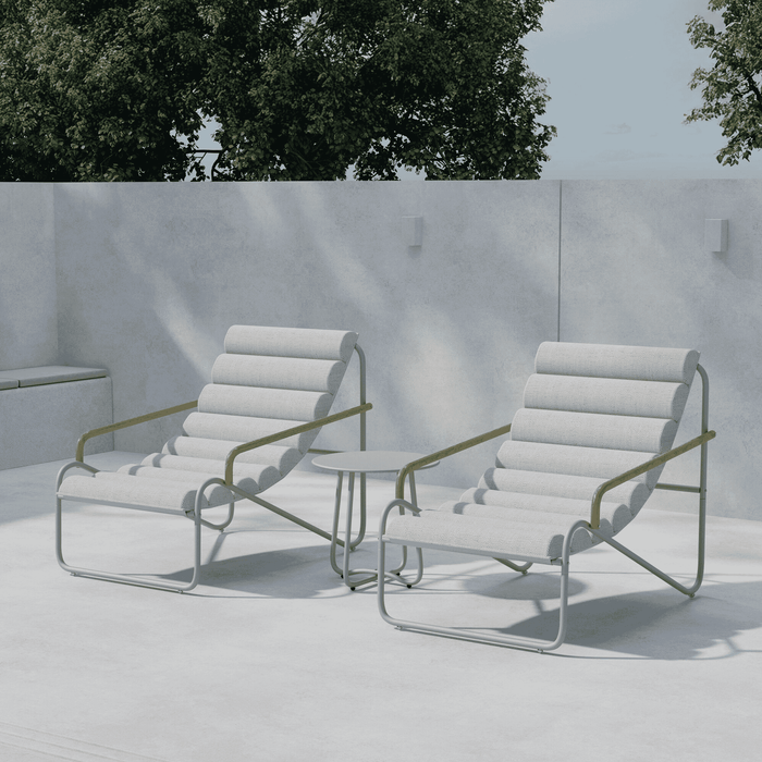 Nohr Loungeset Geron Met 2 stoelen en tafel - Beige/Groen - ThatLyfeStyle
