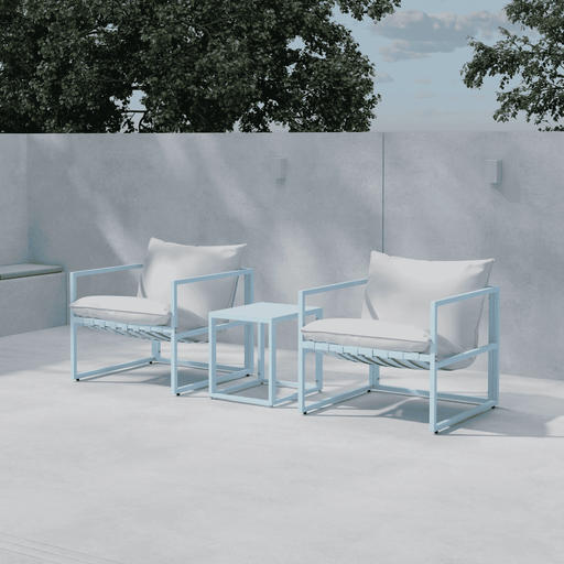 Nohr Loungeset Kandie Met 2 stoelen en tafel - Lichtblauw - ThatLyfeStyle
