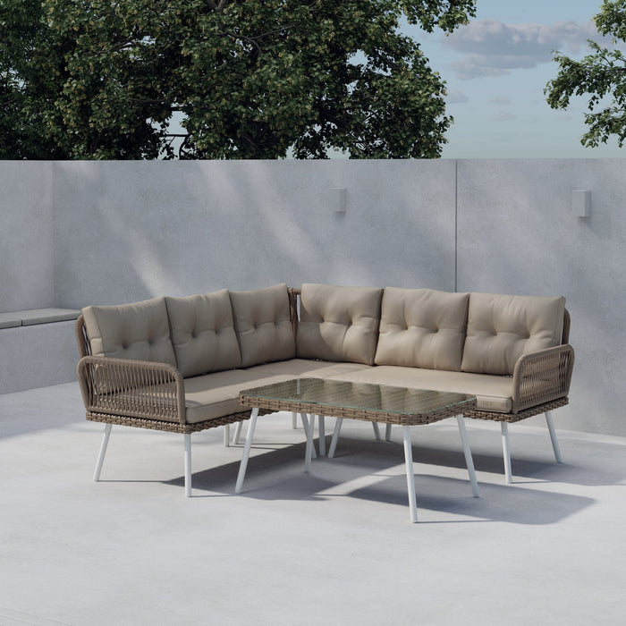 Nohr Loungeset Maxfield Met hoekbank en tafel - Beige