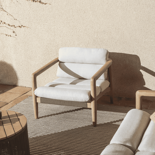 Kave Home Loungestoel Menfi Acaciahout en touw - Donkergroen