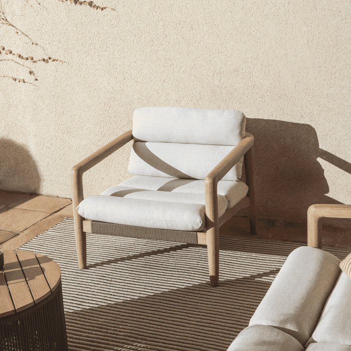 Kave Home Loungestoel Menfi Acaciahout en touw - Donkergroen
