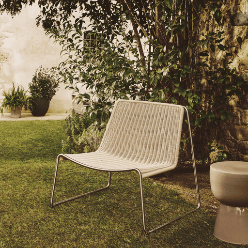 Kave Home Loungestoel Tavari Touw en staal - Beige - ThatLyfeStyle