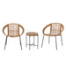 Bloomingville Loungeset Dudine Met 2 stoelen en tafeltje, Rotan - Naturel