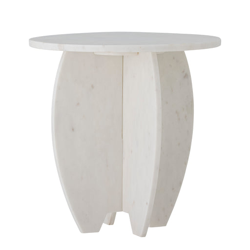 Bloomingville Ronde Bijzettafel Sendai Marmer, 31cm - Wit - ThatLyfeStyle