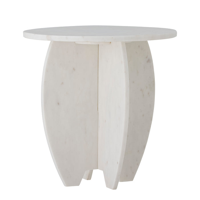 Bloomingville Ronde Bijzettafel Sendai Marmer, 31cm - Wit