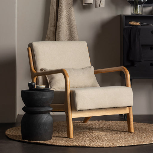 WOOOD Fauteuil Mark Stof - Naturel - Japandi