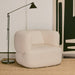 Kave Home Draaifauteuil Martina Bouclé - Wit - Japandi