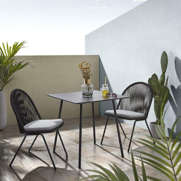 Kave Home Eettafel Mathis 75 x 75cm - Zwart - Vierkant