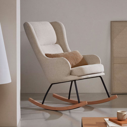 Kave Home Schommelstoel Maustin Chenille - Beige - ThatLyfeStyle