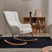 Kave Home Schommelstoel Maustin Bouclé - Wit - ThatLyfeStyle
