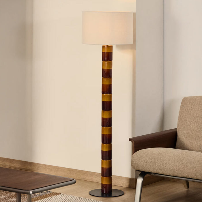 Kave Home Vloerlamp Mavran Keramiek en stof - Meerkleurig