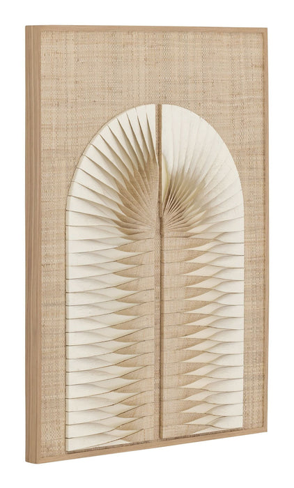 MUST Living Wandpaneel Bow Palmblad, 102 x 76cm - NATUREL