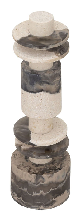 MUST Living Decoratie Alba Marmerlook, 38cm hoog - Zwart/Bruin