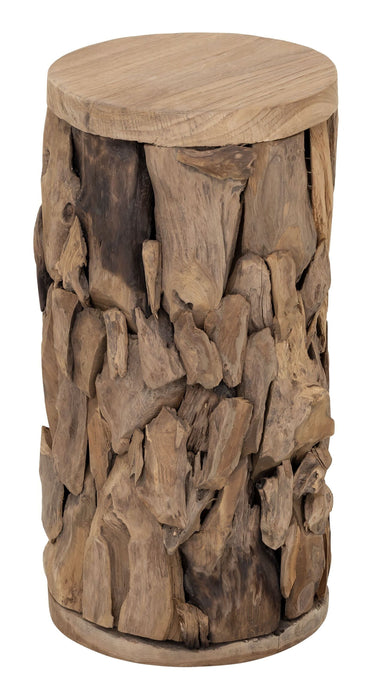 MUST Living Ronde Bijzettafel Spice Teakwortel, Ø30cm - NATUREL
