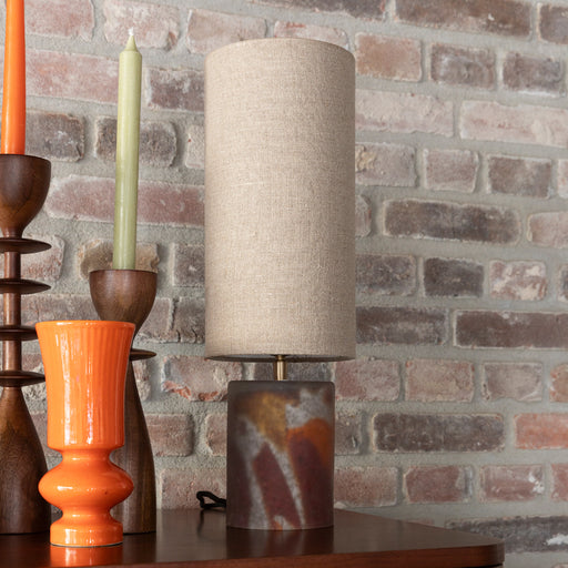Dutchbone Tafellamp Earl Geweven stof en glas - Oranje