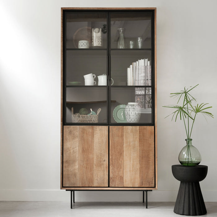 DTP Home Vitrinekast Metropole Teakhout, 210 x 100cm - Naturel