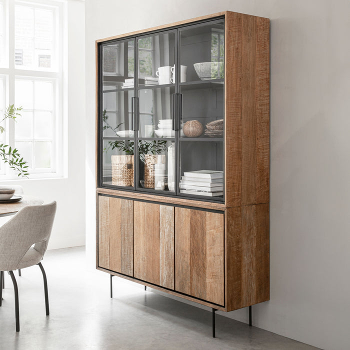 DTP Home Vitrinekast Metropole Teakhout, 210 x 140cm - Naturel