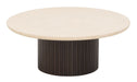 DTP Home Ronde Salontafel Maroon Mortex & Mahoniehout, Ø90cm - Wit