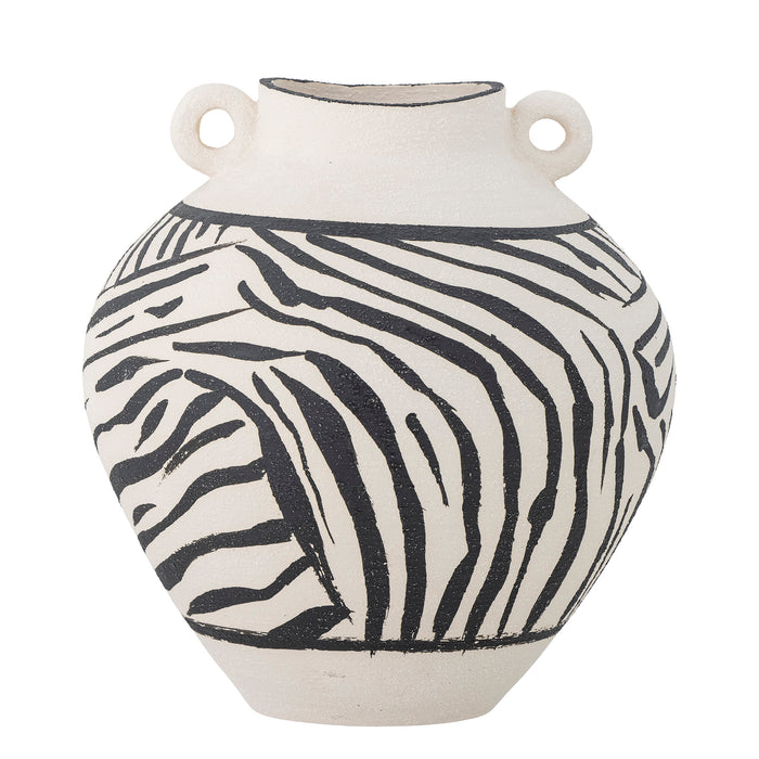 Bloomingville Vaas Togo, Steengoed, 26cm - Zwart
