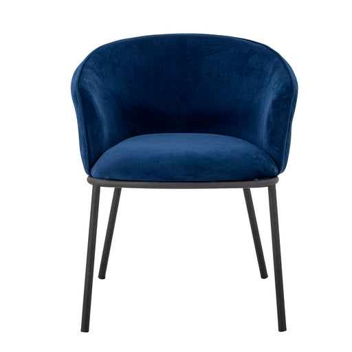 Bloomingville Eetkamerstoel Cortone Velvet - Blauw - ThatLyfeStyle