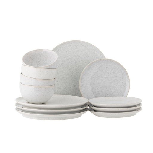 Bloomingville Serviesset Addison Set van 12 stuks - Wit - ThatLyfeStyle