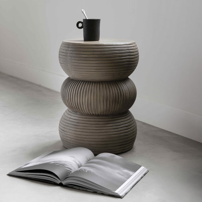 MUST Living Bijzettafel Slice, Ø35cm - Olive - Rond