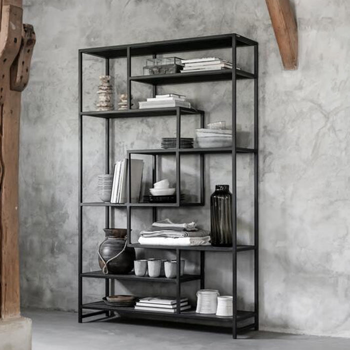 MUST Living Wandrek Harmony Leder en metaal, 120 x 190cm - Zwart