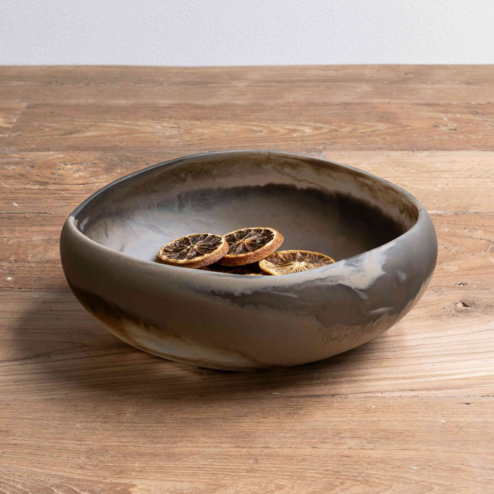 MUST Living schaal Rafael, Ø25 cm - Zwart en Bruin