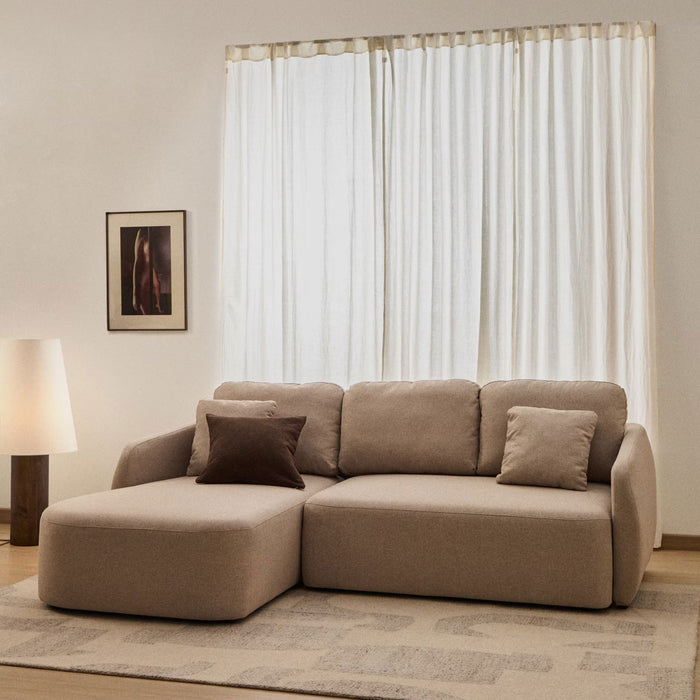 Kave Home 3-zits Lounge Slaapbank Laira Links, Chenille - Beige