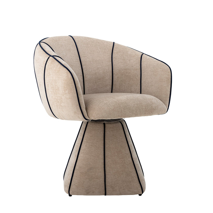 Bloomingville Draaifauteuil Semilie Velvet - Naturel