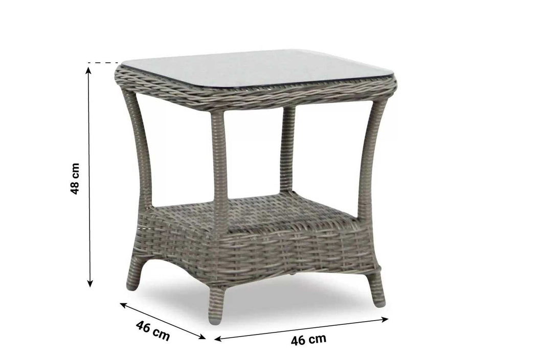 Garden Collections New Castle Bijzettafel met glasplaat