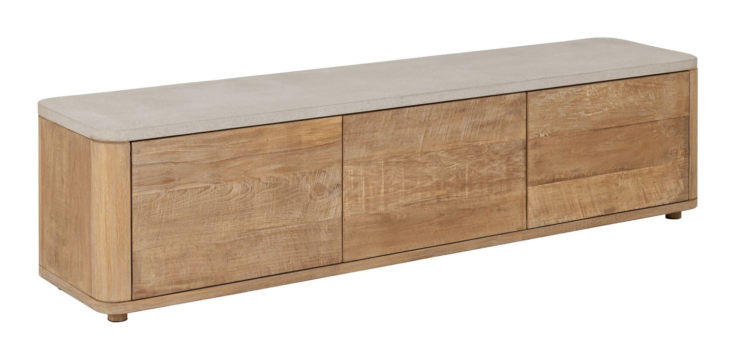 DTP Home TV-meubel Nova Teakhout en travertin, 170cm - NATUREL