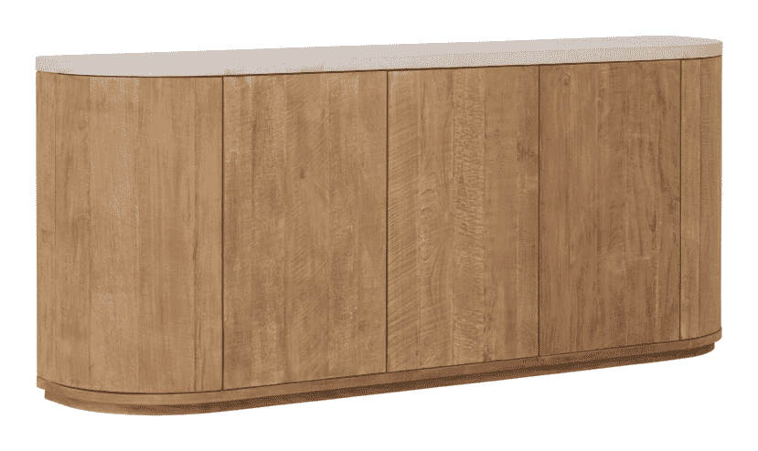 DTP Home Dressoir Nova Travertin en mangohout, 200cm - Naturel